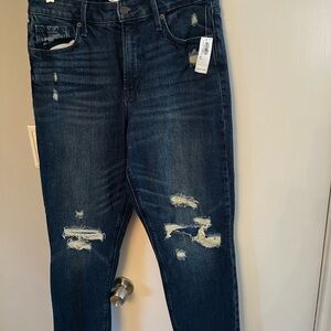 Old Navy Women's Straight Leg Jeans - Dark Blue